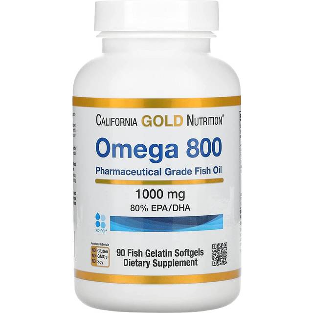 California Gold Nutrition, Omega 800 Pharmaceutical Grade Fish Oil, 80% EPA/DHA, 1,000 mg, 30 Fish Gelatin Softgels
