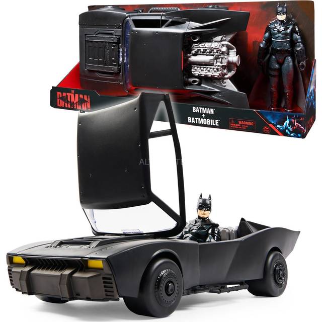DC Comics, Batman Batmobile with 30-cm Batman Figure, The Batman Movie Collectible, Kids' Toys for Boys and Girls Aged 4 and up
