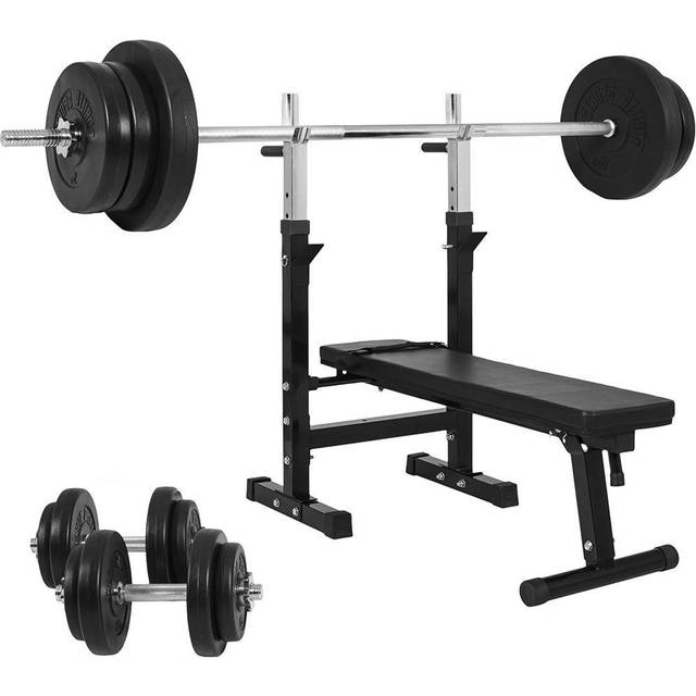 Bänkpress BLACK Skivstång Hantlar 70kg