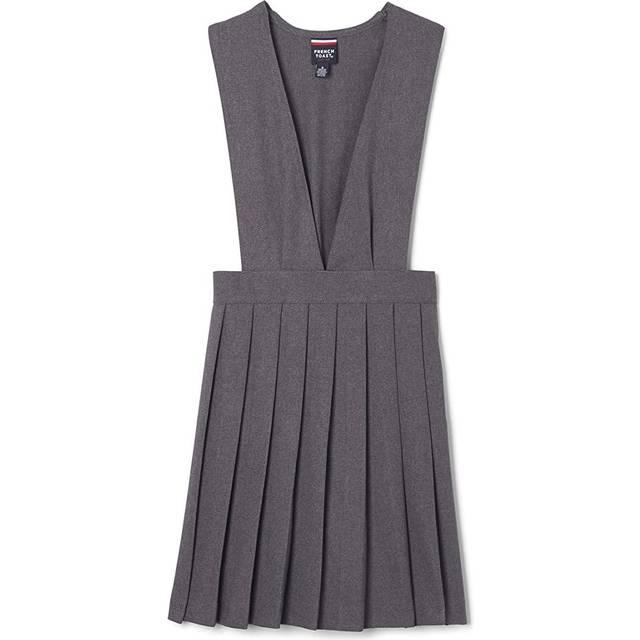 French Toast girls V-neck Jumper School Uniform Dress  Heather gray  1