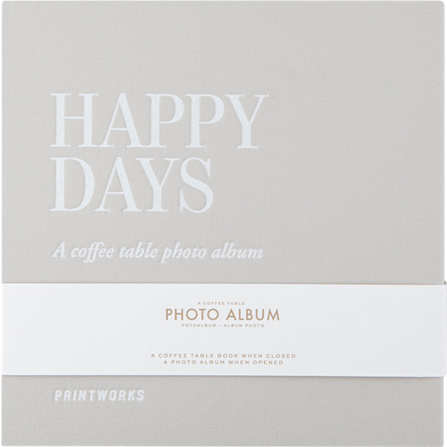 Print Works Light Grey Happy Days Coffee-table Small Photo Album - LIGHT GREY