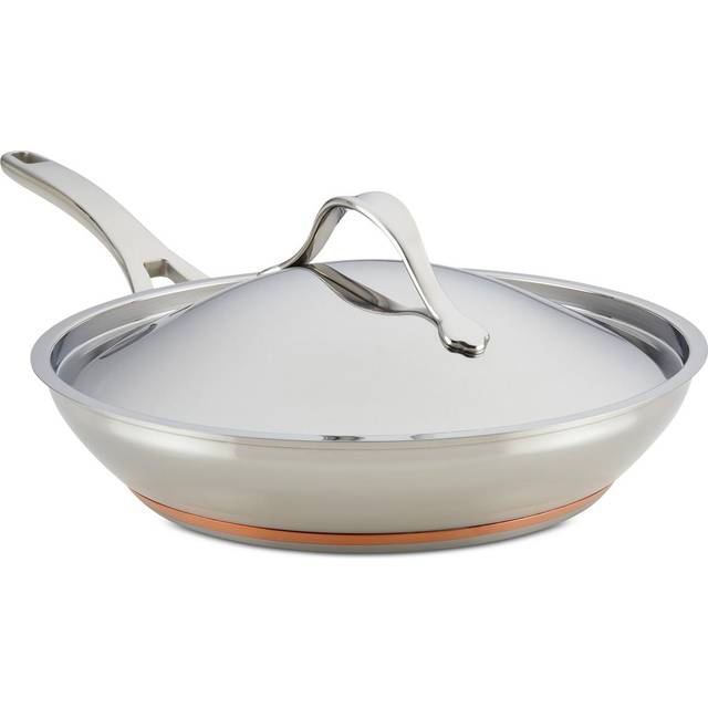 Nouvelle Copper Stainless Steel 12-Inch Covered Frying Pan