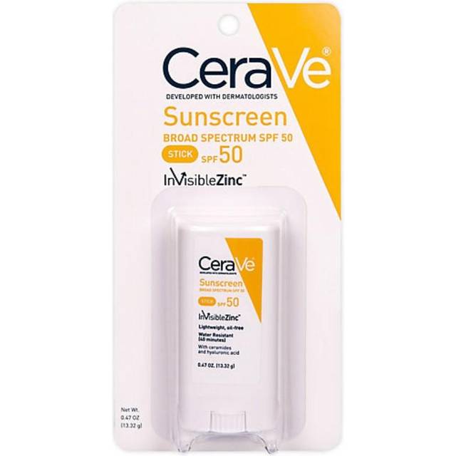 Cerave sunscreen stick spf 50 0.47 oz with zinc oxide, hyaluronic acid and cream