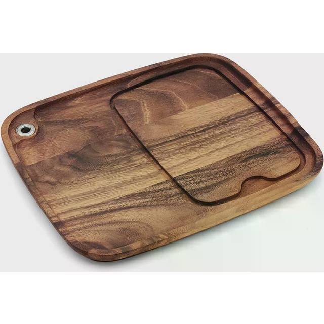 Ironwood Gourmet Fort Worth Steak Plate with Juice Channel, Acacia Wood