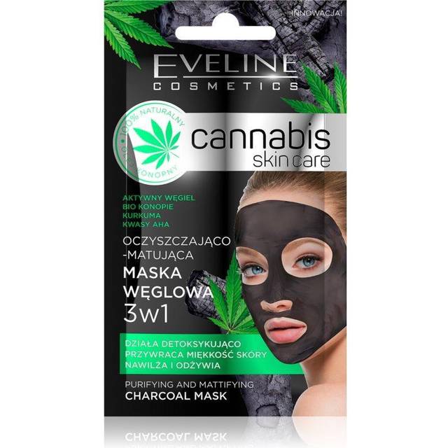 Eveline Cosmetics Cannabis Skin Care 3In1 Charcoal Mask 7ml