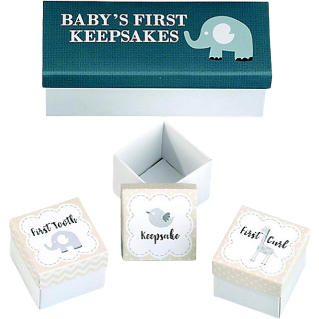 Lillian Rose 3 Piece Baby's First Keepsakes Boxes