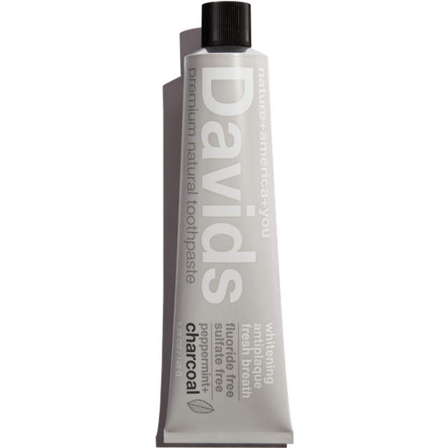 Naturlig Whitening tandkräm DAVIDS Charcoal+Peppermint 149g