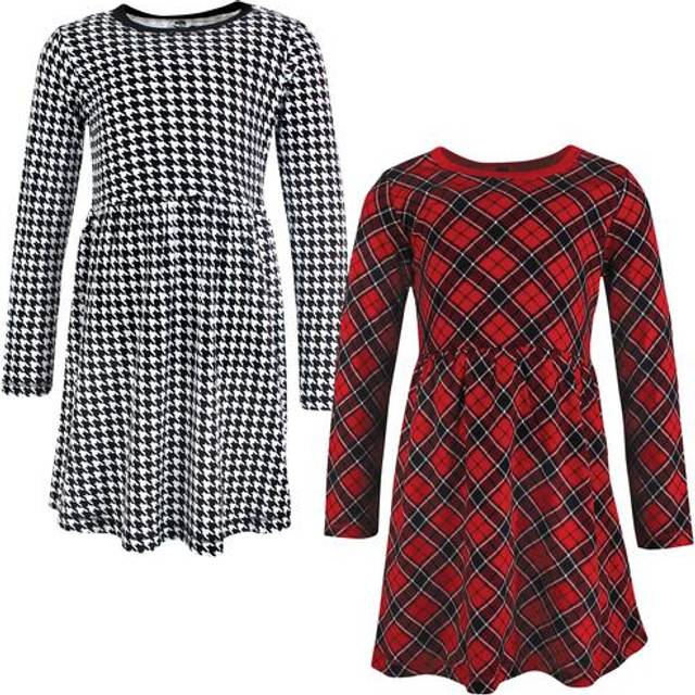 Hudson Baby baby girls Cotton Dresses Casual Dress  Black Red Plaid  12-18 Months US