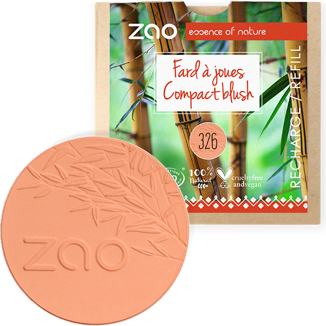 ZAO Økologisk Compact Blush, 326 Natural Radiance, Refill, 9 g