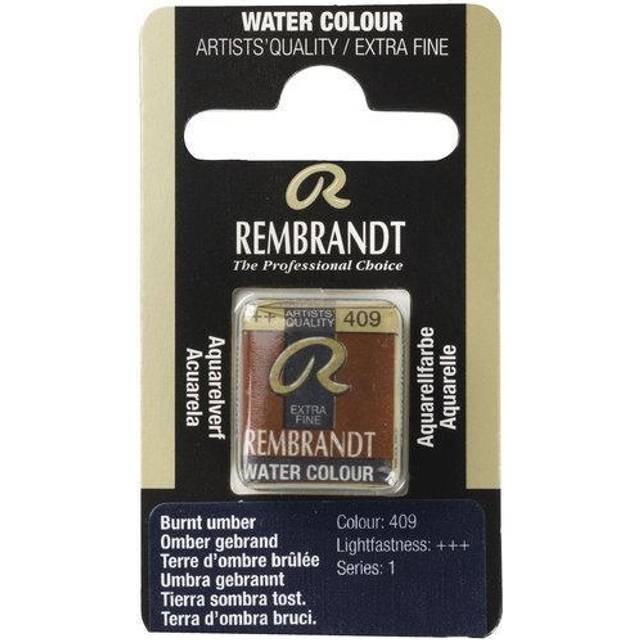 Royal Talens : Rembrandt Watercolour Paint : Half Pan : Burnt Umber