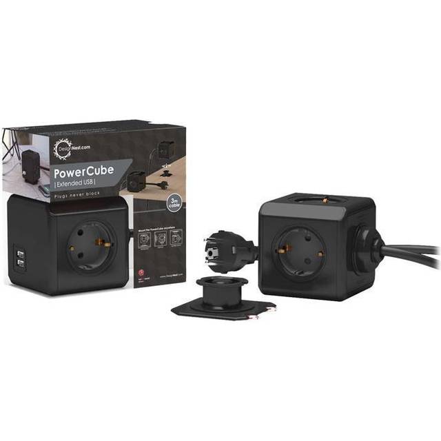 Microconnect Grucube2usb-b3 Förlängningssladdar 3 M 3 Ac-utgångar Inomhus Svart
