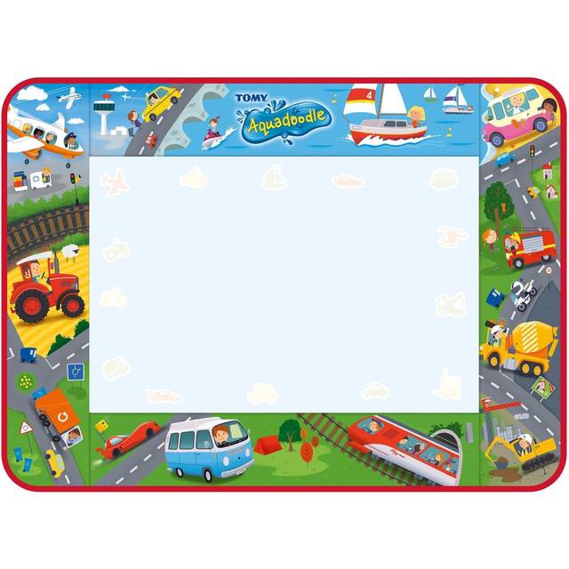 Aquadoodle E73268 Vehicle Adventure Doodle, Official Tomy No Mess Colouring & Drawing Game, Water Play Mat, Magic Pen, Suitable for Toddlers and