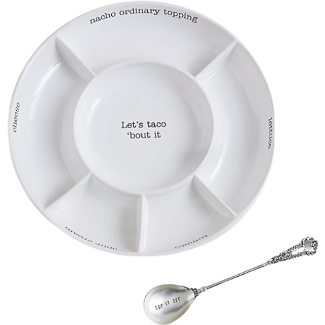Mud Pie Taco bar Condiment Serving Platter  White