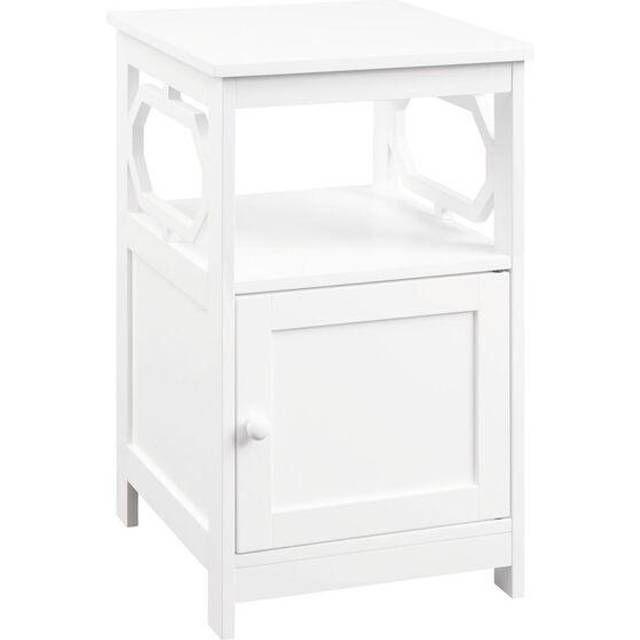 Omega End Table with Storage Cabinet and Shelf