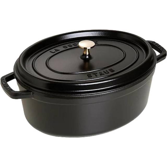 Staub Cast Iron 1-qt Oval Cocotte - Matte Black  Made in France