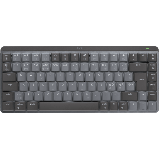 Logitech MX Keys Mechanical Mini - Tastatur - bagbelyst - Bluetooth, 2,4 GHz - Pan Nordic - smakkontakt: GL Taktil - Grafit