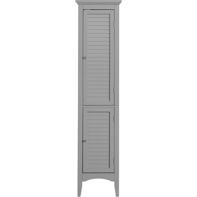 Teamson Home Glancy Wooden Tall Linen Bathroom Cabinet With Storage - Grey, Grey