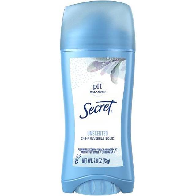 Secret anti-perspirant deodorant invisible solid unscented 2.6 oz by secret