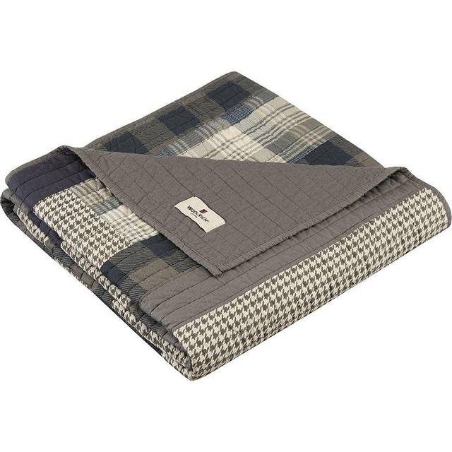 Woolrich Luxury Quilted Throw - Cabin Lifestyle  Patchwork with Moose Design All Season  Lightweight and Breathable Cozy Bedding Layer Throws for Couc