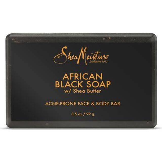 SheaMoisture African Black Soap with Shea Butter Face & Body Soap Bar for Troubled Skin 3.5 oz