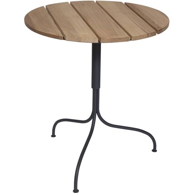 Grythyttan Stålmöbler Akleja bord Ø65cm Teak-mörkgrått stativ