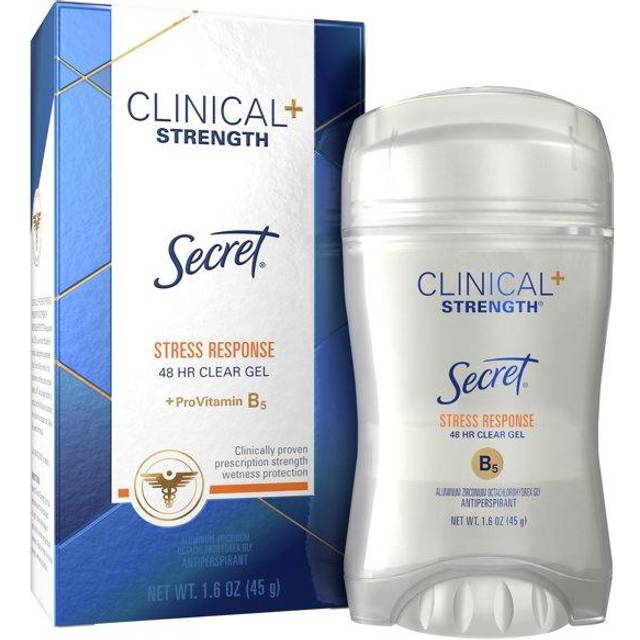 Secret Clinical Strength Clear Gel Antiperspirant and Deodorant, Stress Response, 1.6 oz