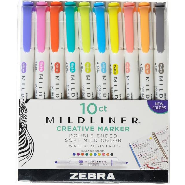 Mildliner Double Ended Highlighter, Broad and Fine Point Tips, Assorted Neutral Vintage Ink Colors, 8-Pack (78208)