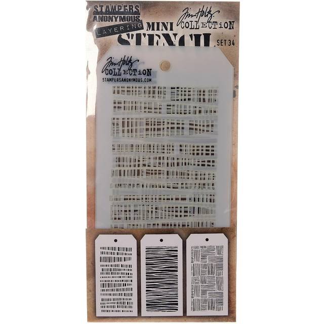 Tim Holtz Mini Layered Stencil Set 3/Pkg-Set #34