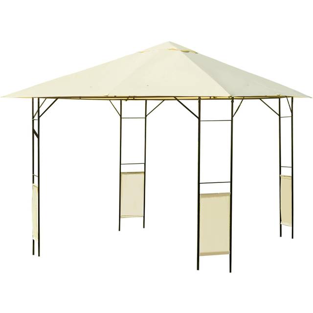 Garden Gazebo Awning Tent Marquee Water Resistant Steel 3mx3m - Cream - One Size