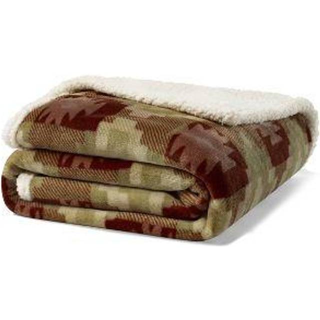 Eddie Bauer Ultra-Plush collection Throw Blanket-Reversible Sherpa Fleece cover, Soft & cozy, Perfect for Bed or couch, copper creek Brown