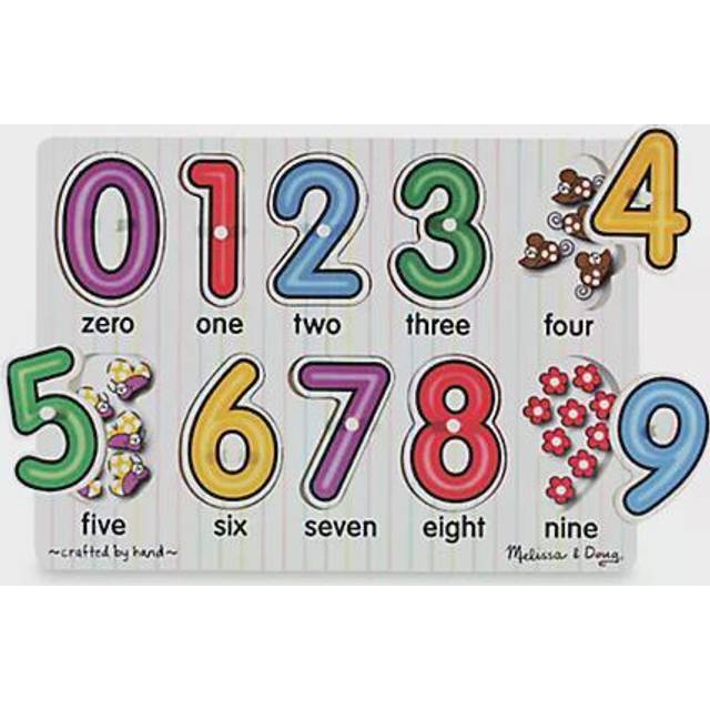 Melissa & Doug Lift & See Numbers Wooden Peg Puzzle - 10 Pieces - FSC-Certified Materials  11.95 x 8.65 x 0.8