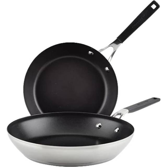 Stainless Steel Nonstick 2-Piece Frying Pan Set