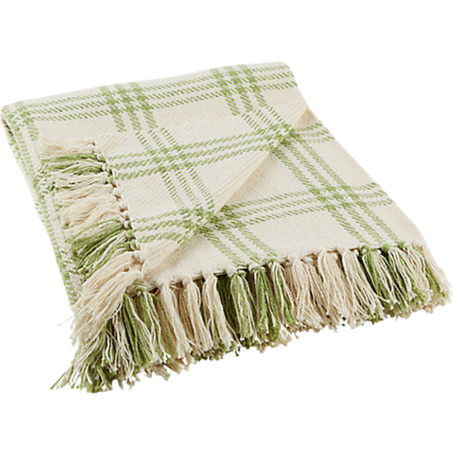 DII Antique Green Modern Farmhouse Plaid Throw