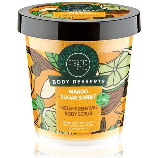 Body Desserts Mango Sugar Sorbet Instant Renewal Body Scrub, 450 ml