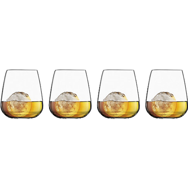 Luigi Bormioli Talismano Double Old Fashioned Glass Tumblers, Set of 4, 450ml, Clear