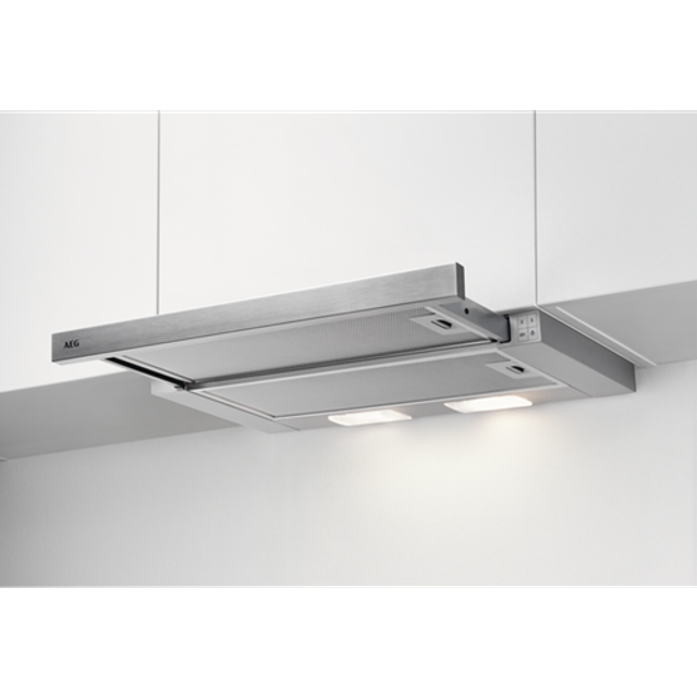 Cooker Hood AEG DPB3632S Series 5000 Telescopic Stainless Steel C Rated