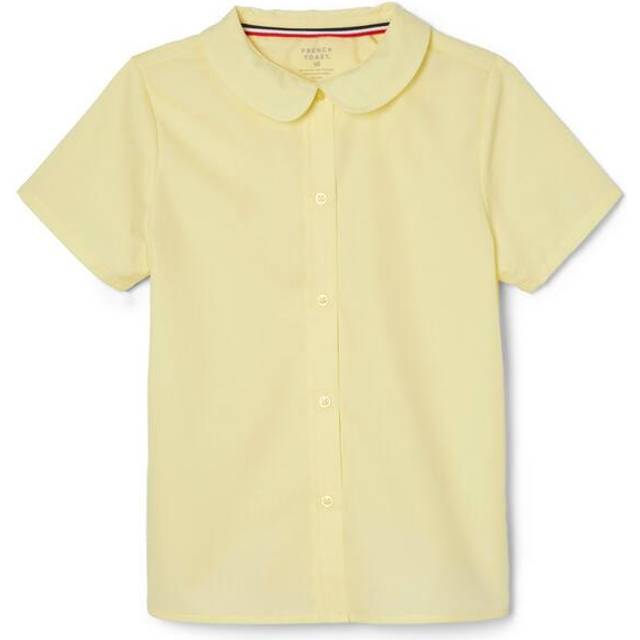 French Toast Girl's Short Sleeve Peter Pan Collar Blouse (Standard & Plus)  Yellow  14