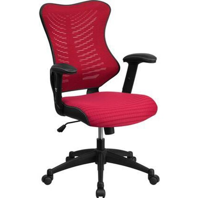 Flash Furniture High Back Designer Gray Mesh Executive Swivel Ergonomisk kontorsstol med justerbara armar, stål, grå, 63,5 x 65,41 x 108,59 cm