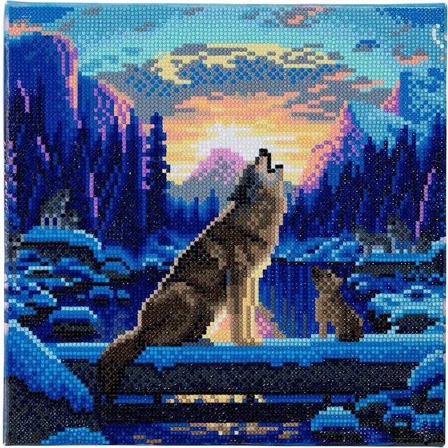 D.I.Y Crystal Art Medium Framed Kit - Howling Wolves