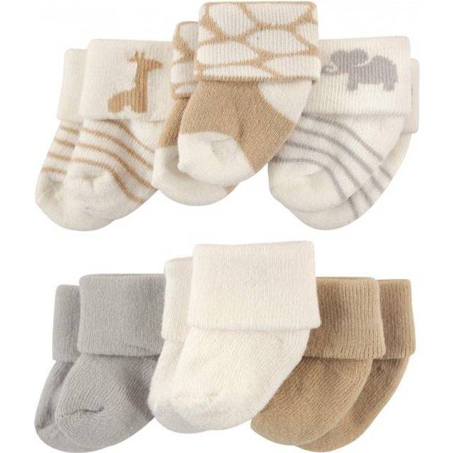 Luvable Friends Unisex Baby Newborn and Baby Socks Set, Safari, 0-3 Months