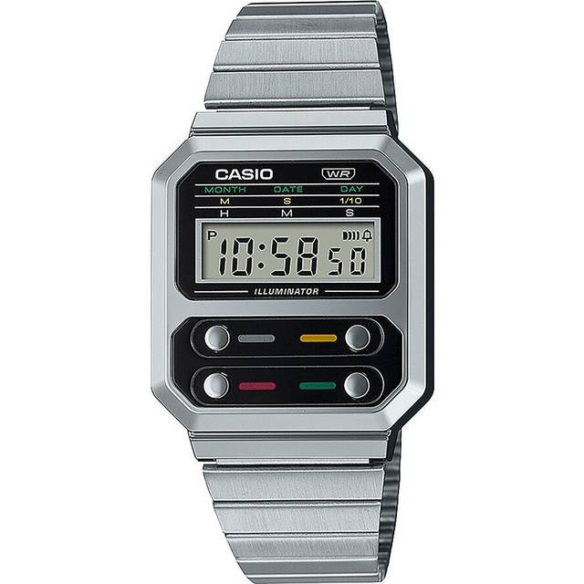 Casio Vintage Digital Stainless Steel A100WE-1A A100WE-1 Men's Watch