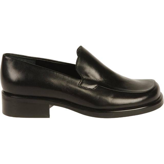 Franco Sarto Franco Bocca Slip On Loafer (Black Leather) 9.0 W Round Toe