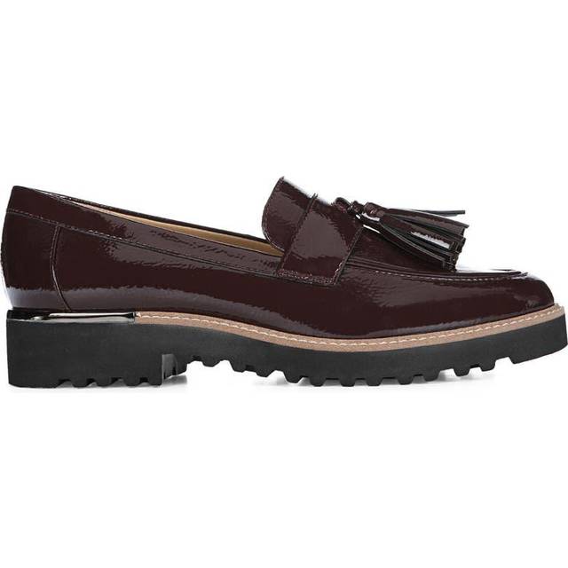 Franco Sarto Womens carolynn Lug Sole Loafer with Tassel Detail   Burg