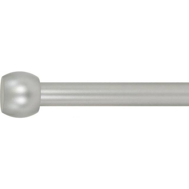 Decopolitan 29546-AS18 Knob Curtain Rod Set  18 to 36 Inches  Silver