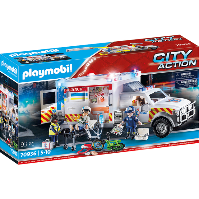PLAYMOBIL City Action 70936 räddningsfordon: amerikansk ambulans med avtagbart tak