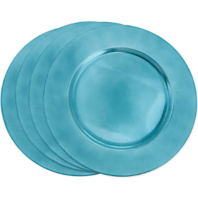 Saro Lifestyle CH001.PT13R 13 in. Round Classic Design Charger Plate - Platinum, Set of 4