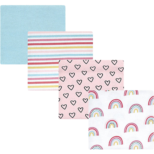 Hudson Baby Unisex Baby Cotton Flannel Receiving Blankets  Modern Rainbow  One Size