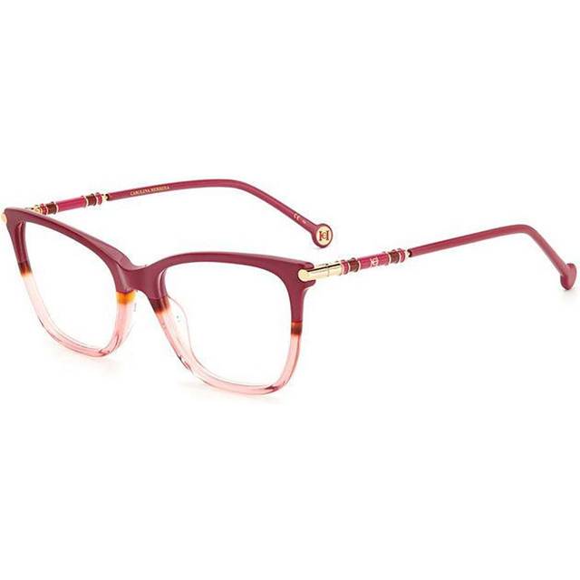 Carolina Herrera CH 0028 VA4 Women's Eyeglasses Red Size 53 (Frame Only) - Blue Light Block Available - Transparent Red Two-Tone (53)