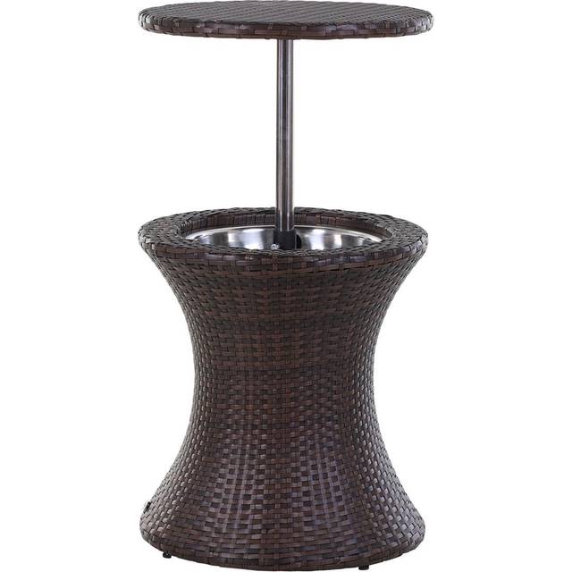 Outsunny Rattan Ice Bucket/Table - Brown | TJ Hughes