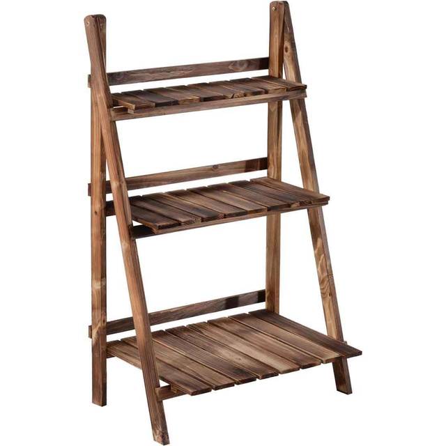 Outsunny 3-Tier Fir Wood Flower Pot Stand | Wowcher